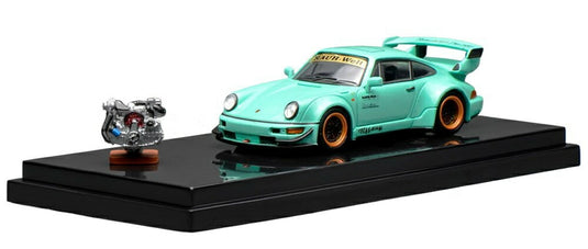 【予約】2026年発売予定 Porscheポルシェ 911 964 RWB RAUH WELT エンジン付き 1994 ティファニーブルー / MOTORHELIX 1/64 ミニカー
