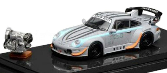 【予約】2026年発売予定 Porscheポルシェ 911 993 RWB RAUH WELTラウヴェルト MOTOZOLO COUPEクーペ 1993 SILVERシルバー / MOTORHELIX 1/64 ミニカー