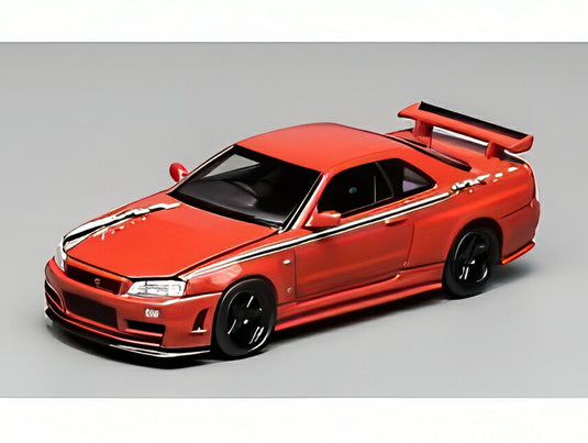 【予約】2026年発売予定NISSAN スカイライン GT-R R34 クーペ NISMO カスタム 1999 レッド/ MOTORHELIX 1/64 ミニカー