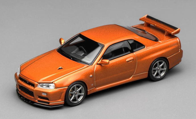 【予約】2026年発売予定NISSAN SKYLINE GT R R34 V SPEC II クーペ 1999 オレンジメタリック/ MOTORHELIX 1/64 ミニカー