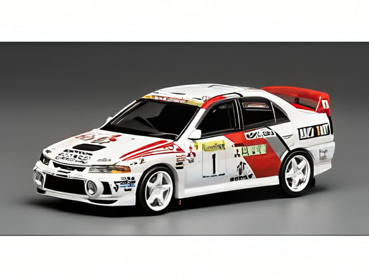 【予約】2026年発売予定MITSUBISHI ランサーエボリューションIV No.1 1997 ラリーモンテカルロ 3位 ホワイト レッド/ MOTORHELIX 1/64 ミニカー