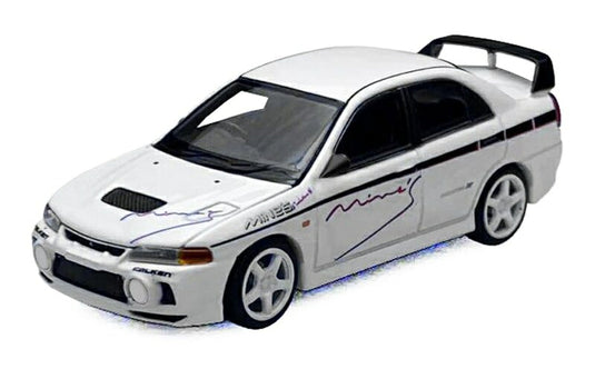【予約】2026年発売予定MITSUBISHI ランサーエボリューション IV GSR マインズ 1999 ホワイト / MOTORHELIX 1/64 ミニカー