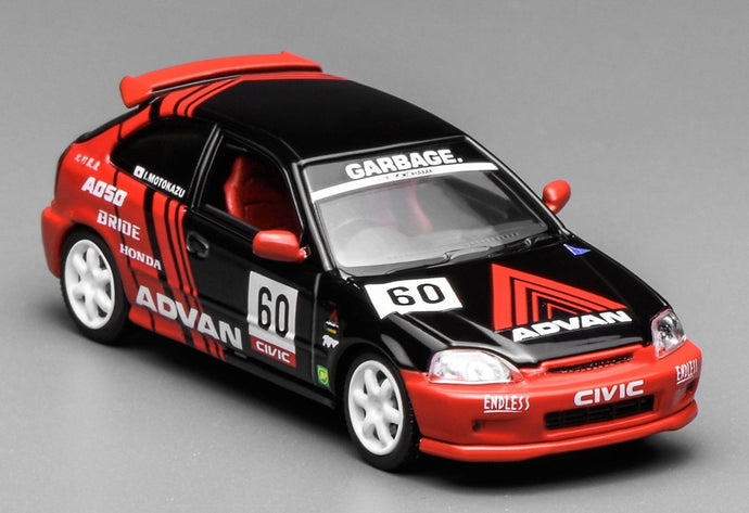 【予約】2026年発売予定HONDA CIVIC EK9 TYPE R ADVAN 60号車 RACING 1999 レッド/ブラック/ MOTORHELIX 1/64 ミニカー