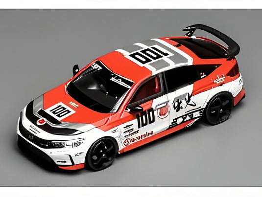 【予約】2026年発売予定HONDA シビック タイプR FL5 No.100 レーシング 2020 ホワイト レッド/ MOTORHELIX 1/64 ミニカー