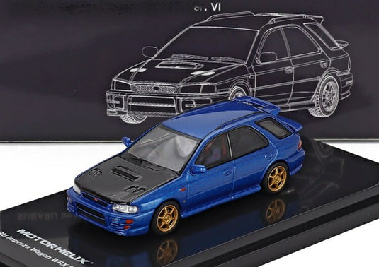 Subaruスバル Imprezaインプレッサ Wagonワゴン WRX STi Ver.VI ブルー / MOTORHELIX 1/64 ミニカー