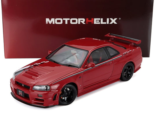 NISSAN日産 スカイライン GT R R34 ニスモ CRS クーペ 2002 レッド 499台限定 / MOTORHELIX 1/18 ミニカー