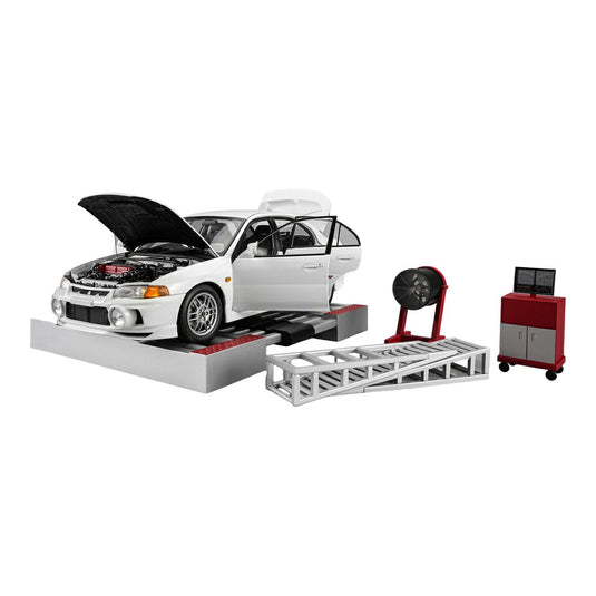 【予約】2026年発売予定 Mitsubishi三菱 Lancerランサー Evo IV エンジン＆ダイノセット 1999 スコシアホワイト 999台限定 / MOTORHELIX 1/18 ミニカー