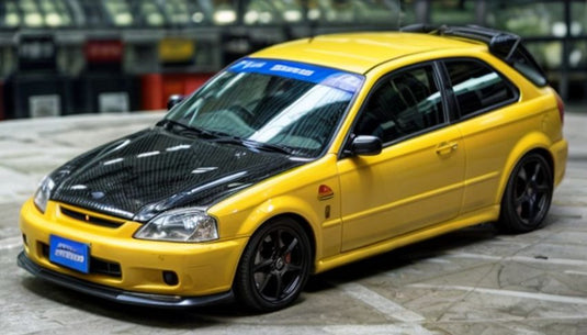 【予約】2025年発売予定HONDA  CIVIC EK9 TYPE R 1999  SPOON YELLOW BLACK CARBON/MOTORHELIX 1/18ミニカー