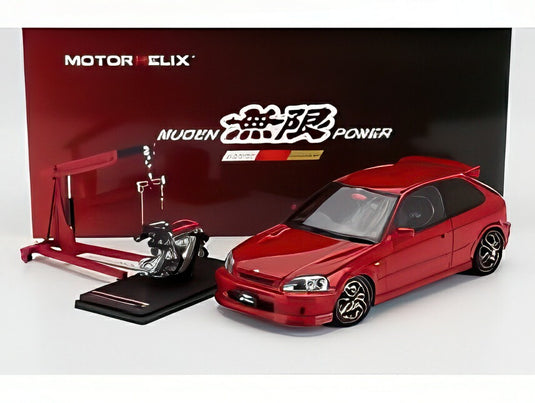 HONDA シビック EK9 タイプR MUGEN エンジン＆アクセサリー付 1999 レッド/ MOTORHELIX 1/18 ミニカー