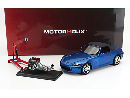 HONDA S2000 (AP2) SPIDER WITH ENGINE AND ACCESSORIES 2000 BLUE/MOTORHELIX 1/18ミニカー