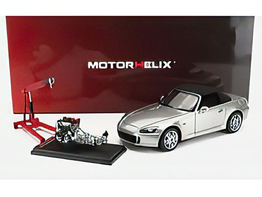 HONDA S2000 (AP2) SPIDER WITH ENGINE AND ACCESSORIES 2000 SILVER/MOTORHELIX 1/18ミニカー