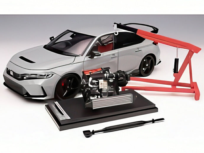 【予約】2026年発売予定HONDA シビック タイプR FL5 エンジン＆アクセサリー付 2020 ソニックグレー/ MOTORHELIX 1/18 299台限定ミニカー