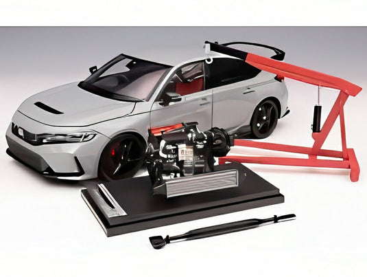 【予約】2026年発売予定HONDA シビック タイプR FL5 エンジン＆アクセサリー付 2020 ソニックグレー/ MOTORHELIX 1/18 299台限定ミニカー