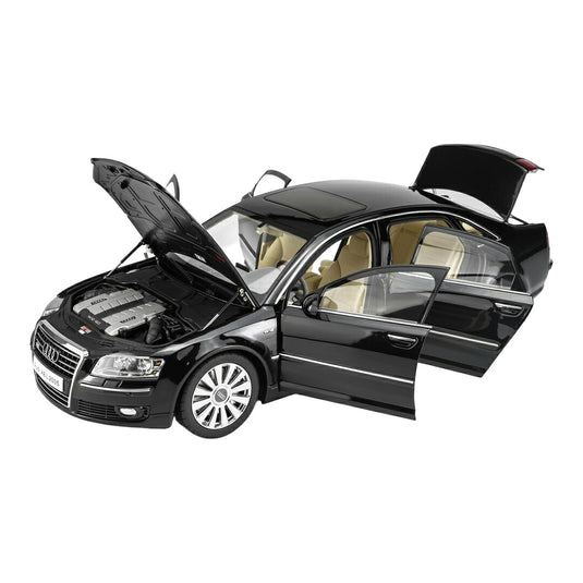 【予約】2027年発売予定 Audiアウディ A8L D3 6.0L W12 クワトロ 2005 ブラック 開閉機構付き / MOTORHELIX 1/18 ミニカー