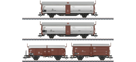 HOゲージ 鉄道模型 貨車 Maerklin メルクリン DB Sliding roof sliding wall wagon set Tbes t 66 Epoch III AC