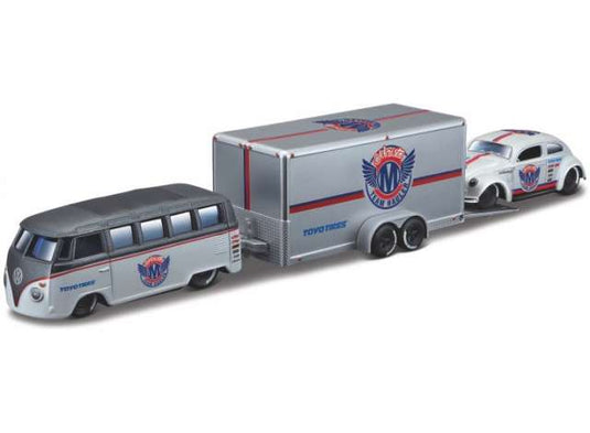 フォルクスワーゲン T1 & ビートル 3台セット ホワイト/グレー/レッド / MAISTO 1/64 ミニカー