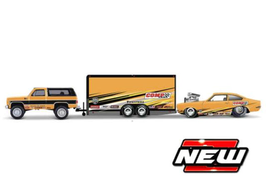 1979 シボレー ブレイザー & ベガ カートレーラー付 オレンジ/ブラック / MAISTO 1/64 ミニカー