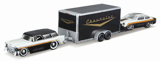 Chevroletシボレー ノマド 1955 トレーラー & Vega 1971 セット 模型 / MAISTO 1/64 ミニカー 模型