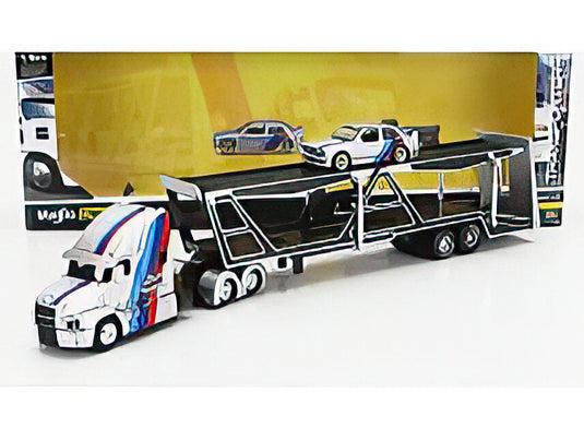 MACK ANTHEM TRUCK CAR TRANSPORTER 2020 WITH BMW 3 SERIES M3 1988 SILVER/MAISTO 1/64ミニカー