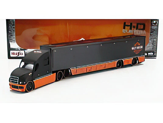 TRUCK H D HAULERS TRUCK HARLEY DAVIDSON CAR TRANSPORTER 2021 BLACK ORANGE/MAISTO 1/64ミニカー