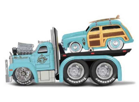 1953 マック B-61 & 1950 フォード ウッディ 積載車セット ブルー/ブラウン / MAISTO 1/64 ミニカー