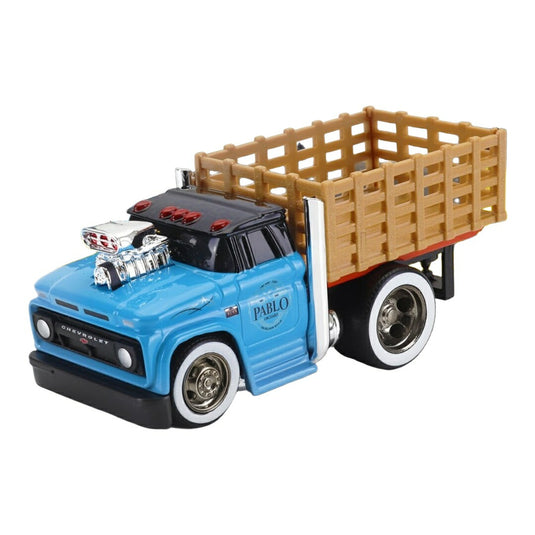 CHEVROLETシボレー C-60 TRUCKトラック STAKEBEDステークベッド PABLOパブロ 3-ASSI3軸 CUSTOMカスタム 1966 BLUEブルー / MAISTO 1/64 ミニカー