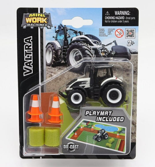 VALTRAバルトラ Q305 TRACTORトラクター 2018 WITH PLAYMAT INCLUDEDプレイマット付 ホワイトブラック / MAISTO 1/64 ミニカー