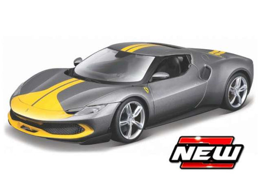 フェラーリ 296 GTB グレー/イエロー Ferrari 296 GTB ミニカー / MAISTO 1/64 ミニカー