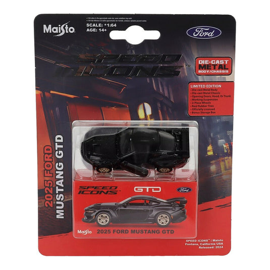 Fordフォード Mustangマスタング GTD クーペ 2025 ブラック SPEED ICONS 1-SERIES / MAISTO 1/64 ミニカー