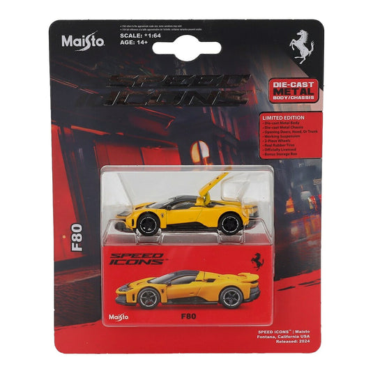Ferrariフェラーリ F80 2024 イエロー SPEED ICONS 1-SERIES / MAISTO 1/64 ミニカー