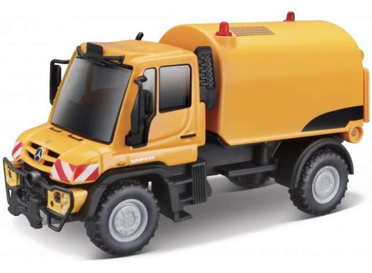 メルセデスベンツ ウニモグ ロードスイーパー 路面清掃車 オレンジ 働く車 / MAISTO 1/43 建機