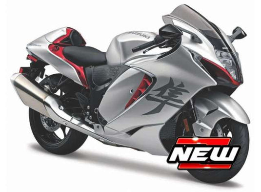 2021 スズキ 隼 ハヤブサ シルバー/レッド Suzuki Hayabusa バイク / MAISTO 1/12 ミニカー