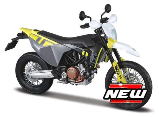ハスクバーナ Husky 701 スーパーモト ブラック/ホワイト バイク ミニカー / MAISTO 1/18 ミニカー