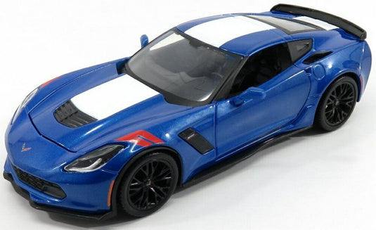 CHEVROLET コルベット グランドスポーツ 2017 ブルーメタリック ホワイト/ MAISTO 1/24 ミニカー