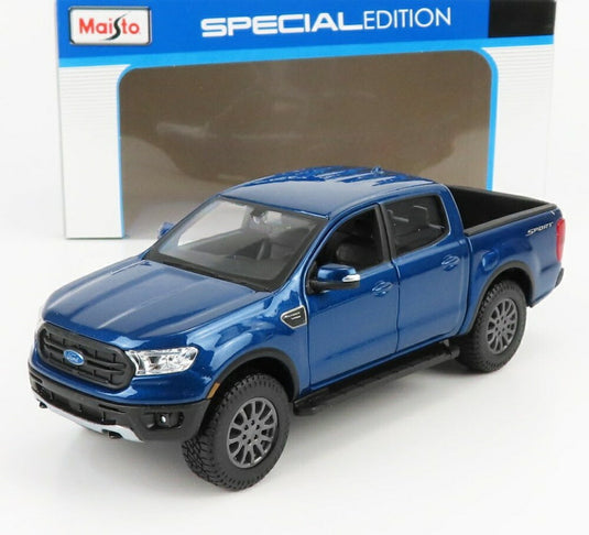 FORD USA レンジャー FX4 SPORT ピックアップ ダブルキャブ 2019 ブルー/ MAISTO 1/27 ミニカー