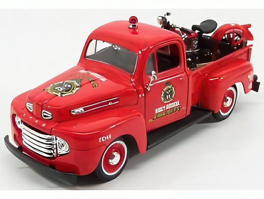 Fordフォード F-1 消防車 1948 ハーレーダビッドソン搭載 働く車 模型 / MAISTO 1/24 ミニカー 模型
