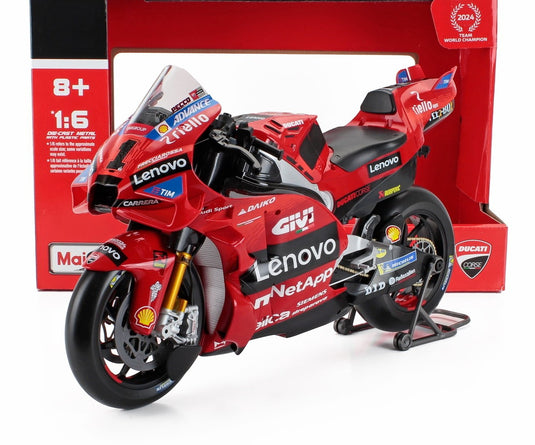 DUCATI DESMOSEDICI GP24 N1 MotoGP 2024 フランチェスコバニャイア レッド/ MAISTO 1/6 バイク模型ミニカー