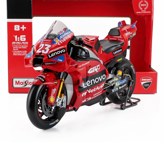 DUCATI DESMOSEDICI GP24 N23 MotoGP 2024 エネアバスティアニーニ レッド/ MAISTO 1/6 バイク模型ミニカー