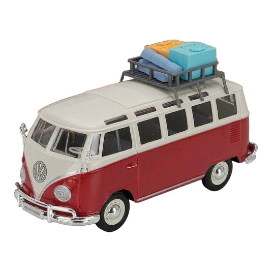 VWフォルクスワーゲン T1 ミニバス サンバ 1962 ルーフキャリア・アクセサリー付 レッド/ホワイト / MAISTO 1/25 ミニカー