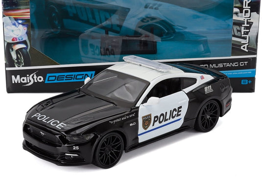 FORD USA マスタング クーペ 5.0 GT ハイウェイパトロール ポリス 2015 ブラック ホワイト / MAISTO 1/24 ミニカー