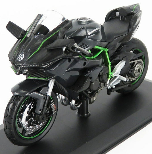 KAWASAKI NINJA H2 R 2017 ブラック カーボン グリーン/ MAISTO 1/12 バイク模型ミニカー