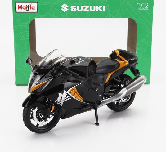 Suzukiスズキ Hayabusaハヤブサ 2022 ブラック/オレンジ / MAISTO 1/12 ミニカー バイク模型