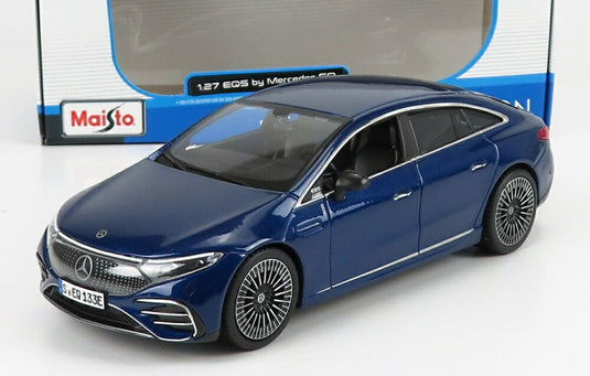 MERCEDES BENZ EQS 2022 ブルーメタリック/ MAISTO 1/27 ミニカー
