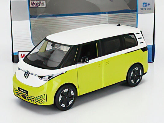 フォルクスワーゲン ID BUZZ ホワイト/イエローグリーン ワーゲンバス / MAISTO 1/24 ミニカー