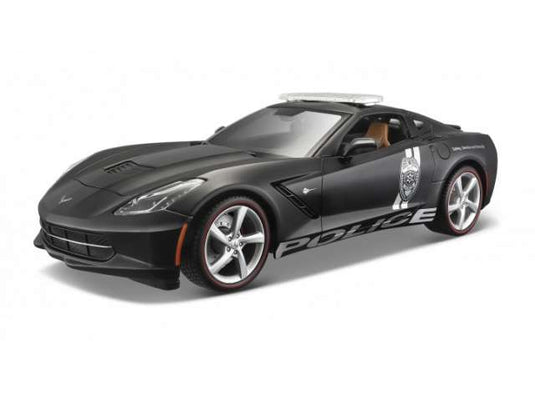 2014 Chevrolet Corvette Stingray ポリス ブラックミニカー/ Maisto1/18