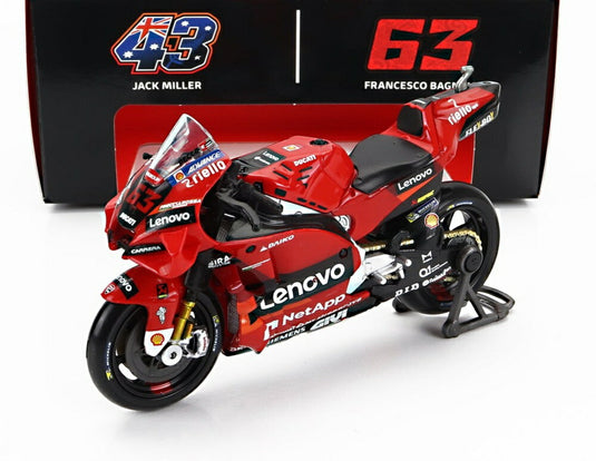 DUCATI DESMOSEDICI GP22 チーム LENOVO N 63 チャンピオン MOTOGP 2022 F.バニャイア レッド/ MAISTO 1/18 バイク模型ミニカー