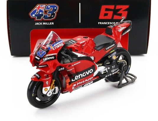 DUCATI DESMOSEDICI GP22 チーム LENOVO N 43 MOTOGP 2022 J.ミラー レッド/ MAISTO 1/18 バイク模型ミニカー