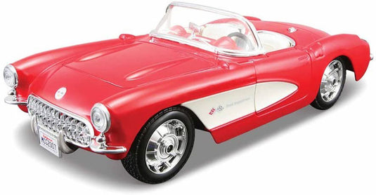Chevroletシボレー Corvetteコルベット 1957 レッド 組み立てキット 模型 / MAISTO 1/24 ミニカー 模型
