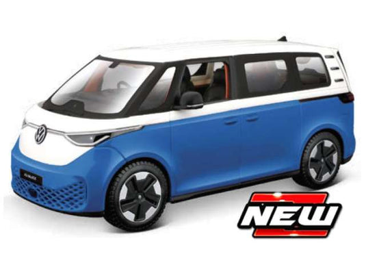 フォルクスワーゲン ID. BUZZ 組み立てキット ブルー/ホワイト ワーゲンバス / MAISTO 1/24 ミニカー