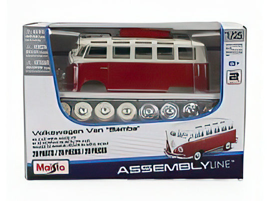VOLKSWAGEN T1 SAMBA MINIBUS 1962 RED IVORY/MAISTO 1/25モデルキット 模型
